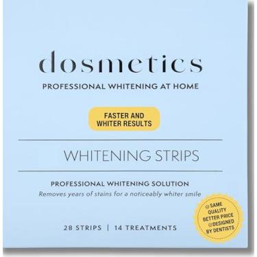 Imagem de Tiras de clareamento dental DOSMETICS 28 peças, tiras de clareamento dental sensíveis, tiras de branqueamento antiderrapantes, sensibilidade reduzida, tiras de clareamento dental para fumar café,
