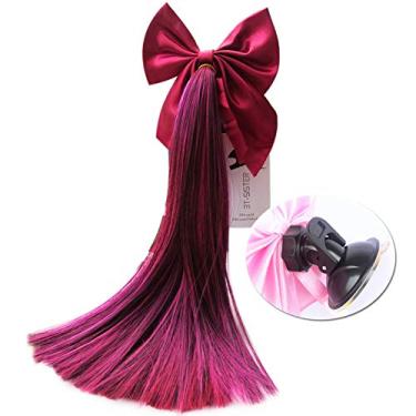 Imagem de 3T-SISTER Tranças com nó de laço decoração de rabo de cavalo de 35,5 cm para acessórios de capacete de motocicleta e bicicleta - design reutilizável com ventosa