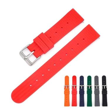 Imagem de Pulseira de borracha Seiko de 22 mm para relógios Prospex SKX Divers, pulseira de borracha waffle vermelha com fivela - várias cores