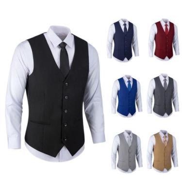 Imagem de Colete Social Masculino Slim - Melhor Preço + Barato - YUNITY, Preto, 