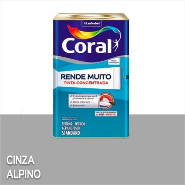 Imagem de Tinta Acrílica Coral Rende Muito Standard Fosco 16L, Cinza Alpino