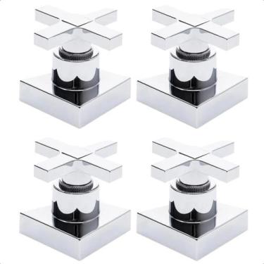 Imagem de Kit 04 Acabamento Cruzeta Cruz Cromado Registro Pressão 1/2 3/4 e 1 Pa