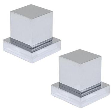 Imagem de Kit 2 Acabamento Metal Registro Base Docol Quadrado Cromado - Montelar