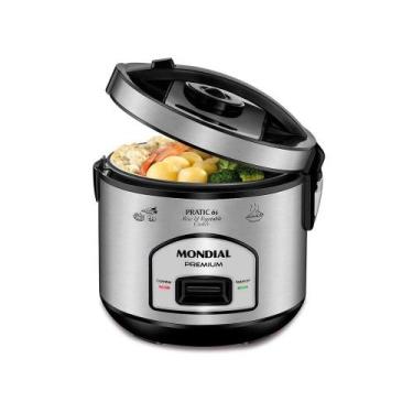 Imagem de Panela de Arroz Elétrica Mondial PE-43 500W 6 Xícaras, 110V, Preto e I