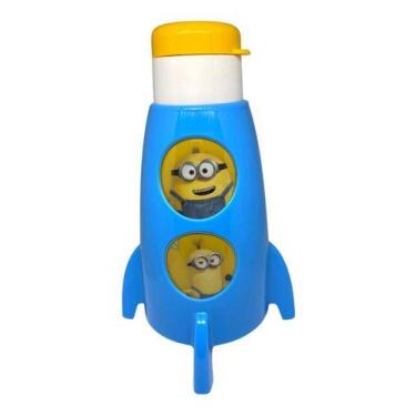 Imagem de Garrafa Escolar Água Foguete Infantil 320ml Plasútil Girar, Minions