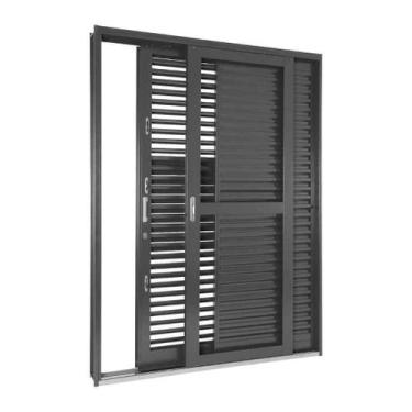 Imagem de Porta Balcão de Correr em Aço 217 x 160 x 16 cm 3 Folhas Direita Silen