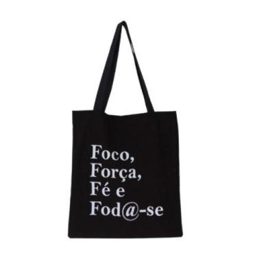 Imagem de Bolsa Ecobag  100% algodão Black Estampa FOCO FORÇA FÉ *** - CARIOCA M