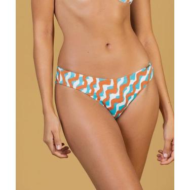 Imagem de Calcinha de Biquíni Fio Conforto Estampada - Cor de Cacau, P, Listras 