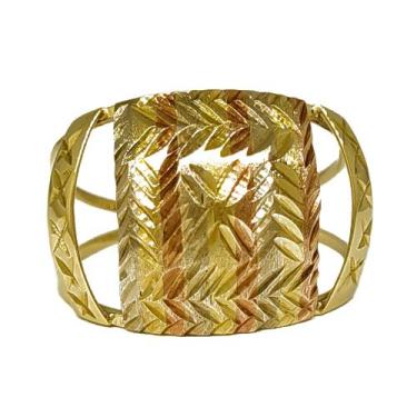 Imagem de Anel Em Ouro 18k 750 9 Cores Com Laterais, 16