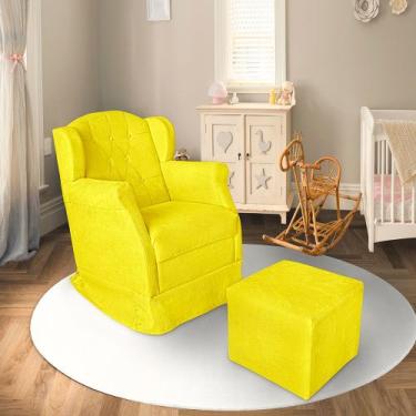 Imagem de Poltrona Amamentação + Puff Balanço , amarelo