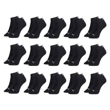 Imagem de Kit 15 Pares De Meias Puma Sapatilha Esportiva Masculina, Preto, 38-43