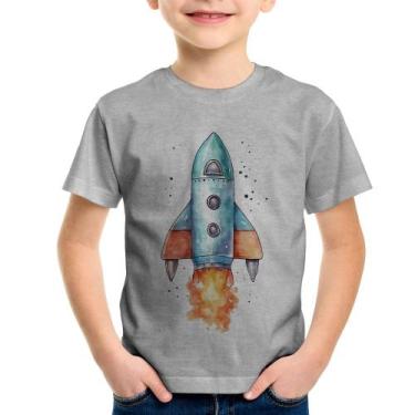 Imagem de Camiseta Infantil Foguete - Foca na Moda, Cinza, 12