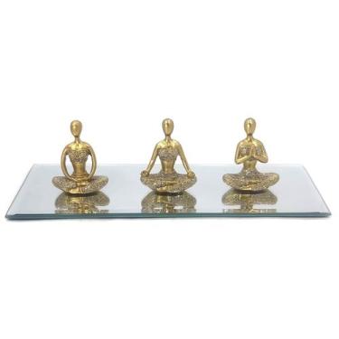 Imagem de Kit decoração Yoga com base em espelho meditação ioga conjunto decorat