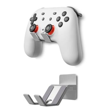 Imagem de Controller Holder Wall Mount (2 Pack) - Aluminum Gaming Controller Stand for Xbox Series X S, PS5 PS4 Switch Pro Nintendo and More Controllers, PC Gaming Stuff Accessories with 3M Adhesive (Silver)