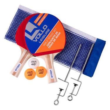 Imagem de Kit Tenes De Mesa Pink Pong Com 2 Raquetes 3 Bolas E 1 Rede Vollo - VO