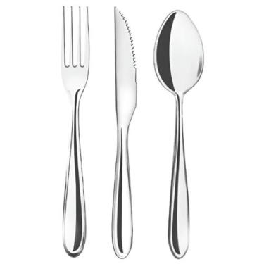 Imagem de Faqueiro Jogo de Talheres Kit 18 Peças Aço Inox Talher Mesa - Em Casa 