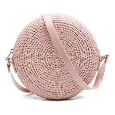 Imagem de Bolsa Redonda Feminina Versátil Moderna Com Alça - Shopbag, Nude