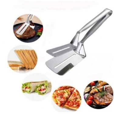 Imagem de Kit 6 Pegadores Pinça P/ Alimentos Pizza Espátula Aço Inox  - Clink