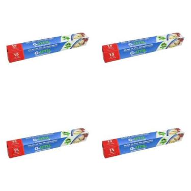 Imagem de Kit 4 Pacotes de Filmes PVC 28cm x 15m Guarufilme