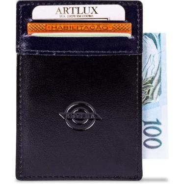 Imagem de Porta Cartão Couro Misto Artlux 933, Azul