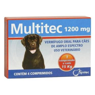 Imagem de Vermífugo Multitec 1200mg comprimido para 15kg - Syntec