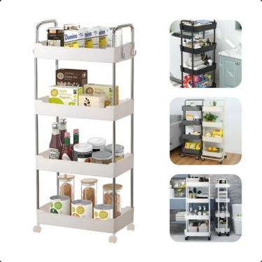 Imagem de Prateleira Carrinho Auxiliar Organizador de Objetos Multiuso 4 Andares