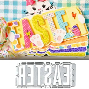 Imagem de Moldura de letras de Páscoa, moldes de metal, moldes de corte de álbum de Páscoa, estênceis para fazer você mesmo, cartões de álbuns, álbum de fotos, moldes decorativos de papel em relevo para fazer