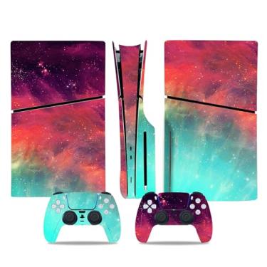 Imagem de Adesivo Skin compatível com console PS5 Slim, capa protetora de decalque de vinil para controle sem fio edição de disco