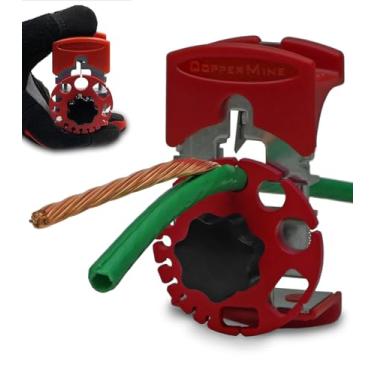 Imagem de CopperMine Ferramenta manual de decapagem de fios – Máquina de decapagem de fio de cobre portátil portátil para sucata de fios e cabos de até 7/40.6 cm – Fácil de usar, descascador de cabos em