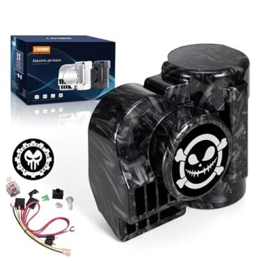 Imagem de FARBIN Buzina de ar para motocicleta 12 V buzina de trem para motocicletas 150dB kit buzina de carro super alto buzina de caminhão buzina de caracol compacta para motocicleta caminhão RV SUV (cinza
