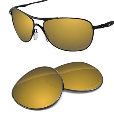 Imagem de Tintart Lentes de substituição de desempenho compatíveis com Oakley Crosshair New 2012 OO4046 polarizado gravado-tungstênio dourado