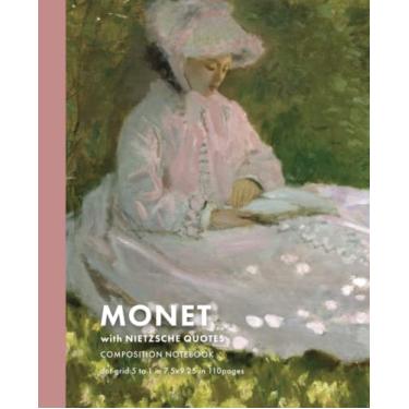Imagem de Composition Notebook Dot Grid Paper: Monet Artwork Cover & Nietzsche Quotes Interior-Famous Aesthetic Paintings Journal For Girls, Teens, Women