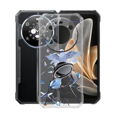 Imagem de KJYFOANI Capa Fossibot F109 Pro, capa protetora de TPU de silicone macio transparente com [suporte de anel giratório], capa traseira antiqueda à prova de choque para Fossibot F109 Pro (6,7 polegadas)