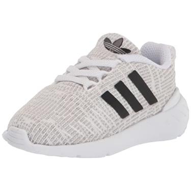 Imagem de adidas Originals Tênis infantil unissex Swift Run 22, Branco/Núcleo Preto/Cinza, 5 Big Kid