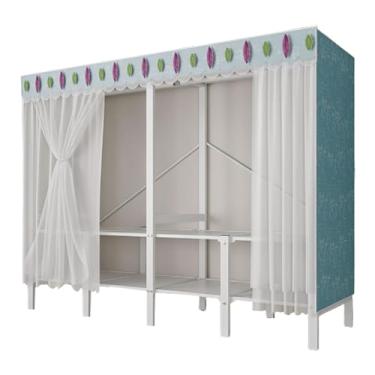 Imagem de Guarda-roupa Armário dobrável portátil para crianças, guarda-roupa com haste suspensa, empilhável, grosso, armário de armazenamento para casa, quarto armário