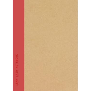 Imagem de 10mm Grid Notebook: Burgundy Spine | A4 Squared Maths Exercise Book 1cm Graph | Recycled Paper Kraft Cover