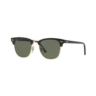 Imagem de Ray-Ban Clubmaster Óculos de Sol + Conjunto de Acessórios, Preto com Arista/Verde Cristal (W0365), Sunglasses, Unissex Adulto, Clássico