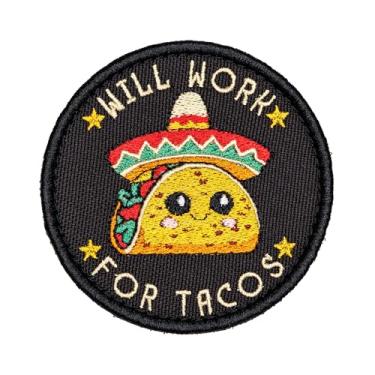 Imagem de SHEVRONESS Funcionará para Tacos Tactical Funny Moral Patch para chapéus, coletes, jeans, mochilas, todas as roupas e equipamentos - Altamente durável e incrivelmente resistente ao desbotamento e