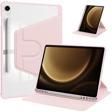 Imagem de Capa giratória para Samsung Galaxy Tab S8 11 polegadas SM-X700/X706/S7 27.9 cm SM-T870/T875/T878, suporte protetor de rotação de 360 graus Smart Tablet Slim Hard Shell Cover Clear Back, Auto