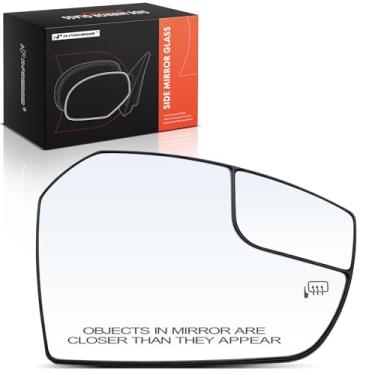 Imagem de A-Premium Vidro espelhado aquecido do lado direito do passageiro com placa de suporte - compatível com Ford Escape 2017 2018 2019 - Espelho convexo de vista lateral externa com vidro Spotter