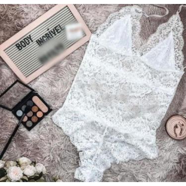 Imagem de Body Plus Size Rendado XGG Plussize Com Renda e Forro Extra GG Body Se