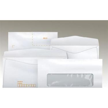 Imagem de Envelope Oficio 114x229 Branco Com Janela Sem Rpc Pacote Com 25 Unidad