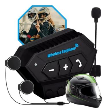 Imagem de Intercomunicador Bluetooth para Capacete de Moto, Microfone Duplo, 15m de Alcance, 20h de Bateria