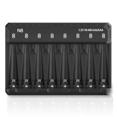 Imagem de SEVENKA Carregador de Bateria AA AAA, 8 Compartimentos, Carregamento Rápido 5V