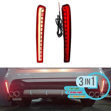 Imagem de GTINTHEBOX Lente vermelha estilo Tusk LED para-choque traseiro refletor luz de freio sequencial lâmpada traseira compatível com Toyota Corolla Sedan 2020 2021