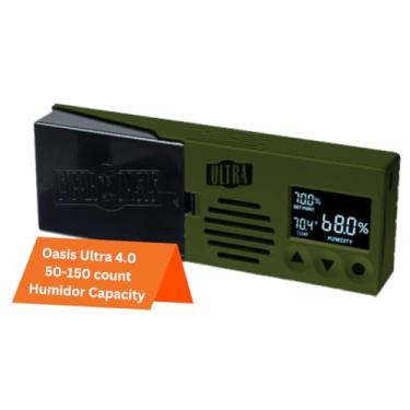 Imagem de Cigar Oasis Ultra 4.0 Cigar Humidor Humidificador - Umidificador Elétrico Humidor Com Display Lcd De Umidade E Temperatura, Botões Soft-Touch - Ventilador Controlado Por Sensor, Humidor Para Charuto