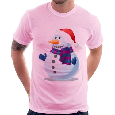 Imagem de Camiseta Boneco de neve - Foca na Moda, Rosa bebê, GGG