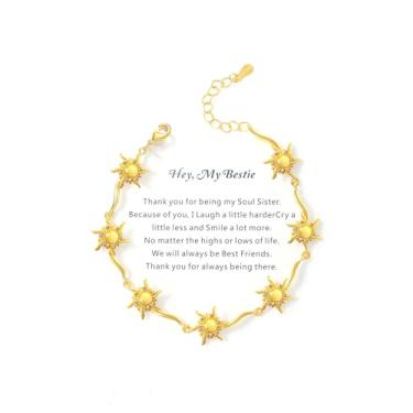 Imagem de Zvivzhou Pulseira de sol emaranhada, joia princesa Rapunzel - pulseira roxa, presentes para amiga, melhor amiga, mulher, 15.5, Latão banhado a ouro 18K, Zircônia cúbica