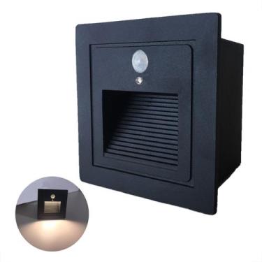 Imagem de Balizador Parede Led Sensor Presença Embutir Escada Lup72 - Acende a L