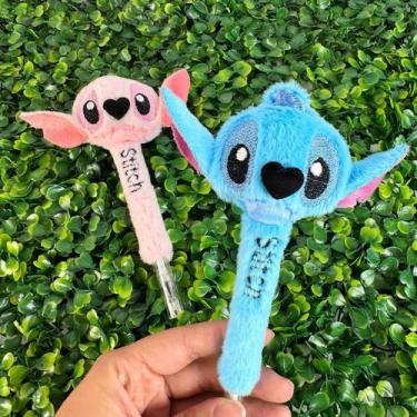 Imagem de Caneta Face Plush Peluciada Stitch E Angel PELUCIASTITCH - Daiso, Azul